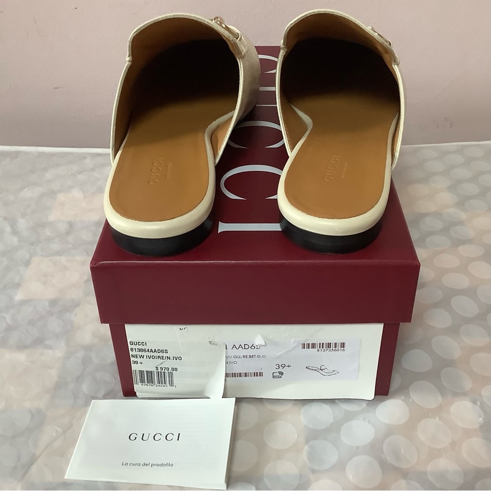 BNIB Gucci Princetown Horsebit GG Embossed Mule Slide Sandals Flat Loafers Shoes - Picture 7 of 13